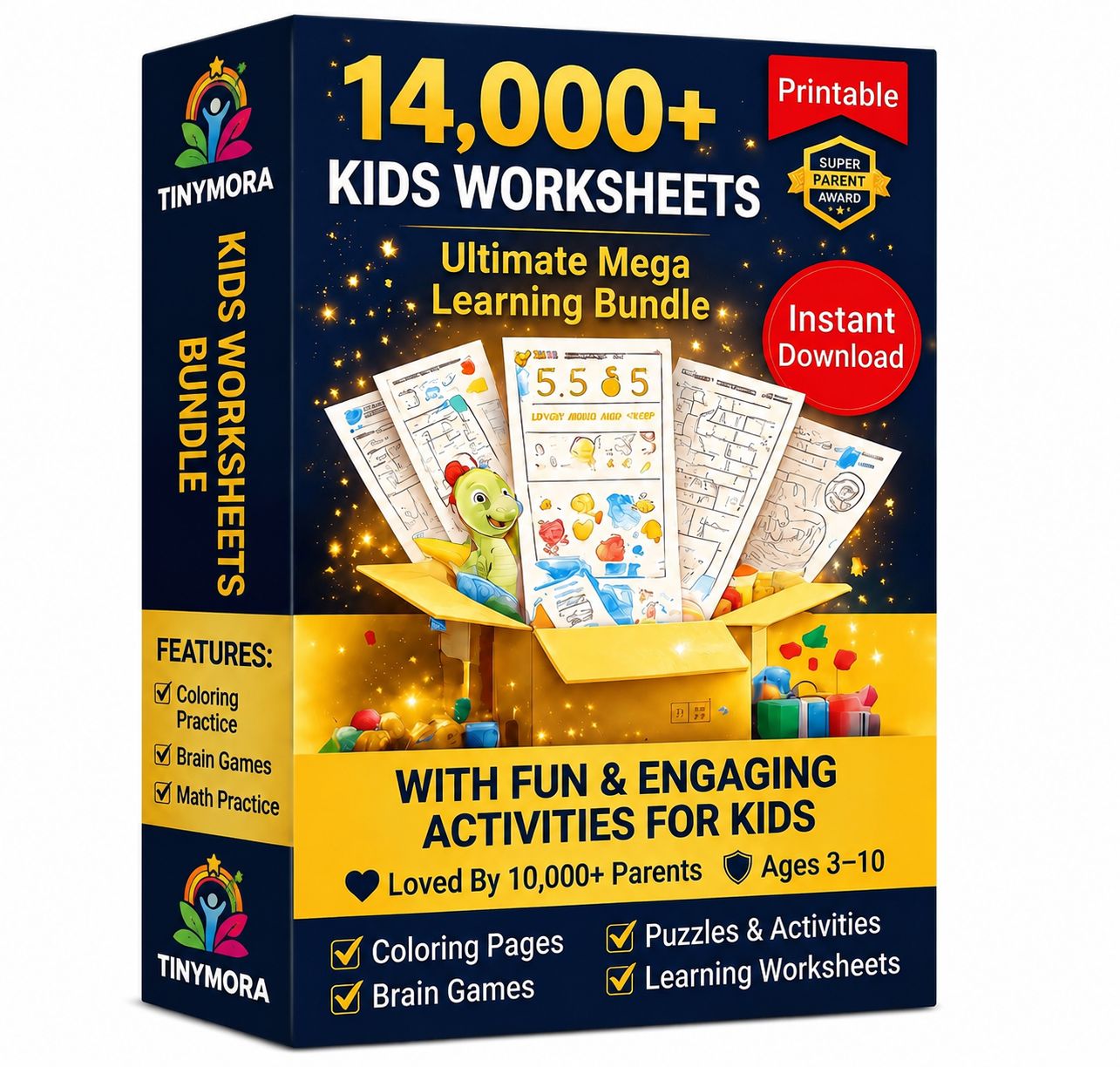 14,000+ Kids Worksheets — Ultimate Mega Learning Bundle